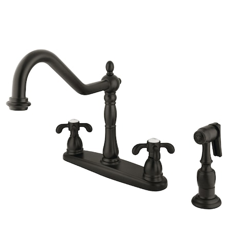 Kingston Brass French Country Centerset Kitchen Faucet, Oil Rubbed Bronze KB1755TXBS